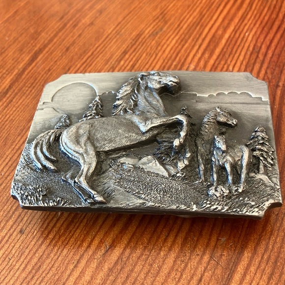 Arroyo Grand Buckle Co. Silver Horse Belt Buckle - Picture 2 of 5